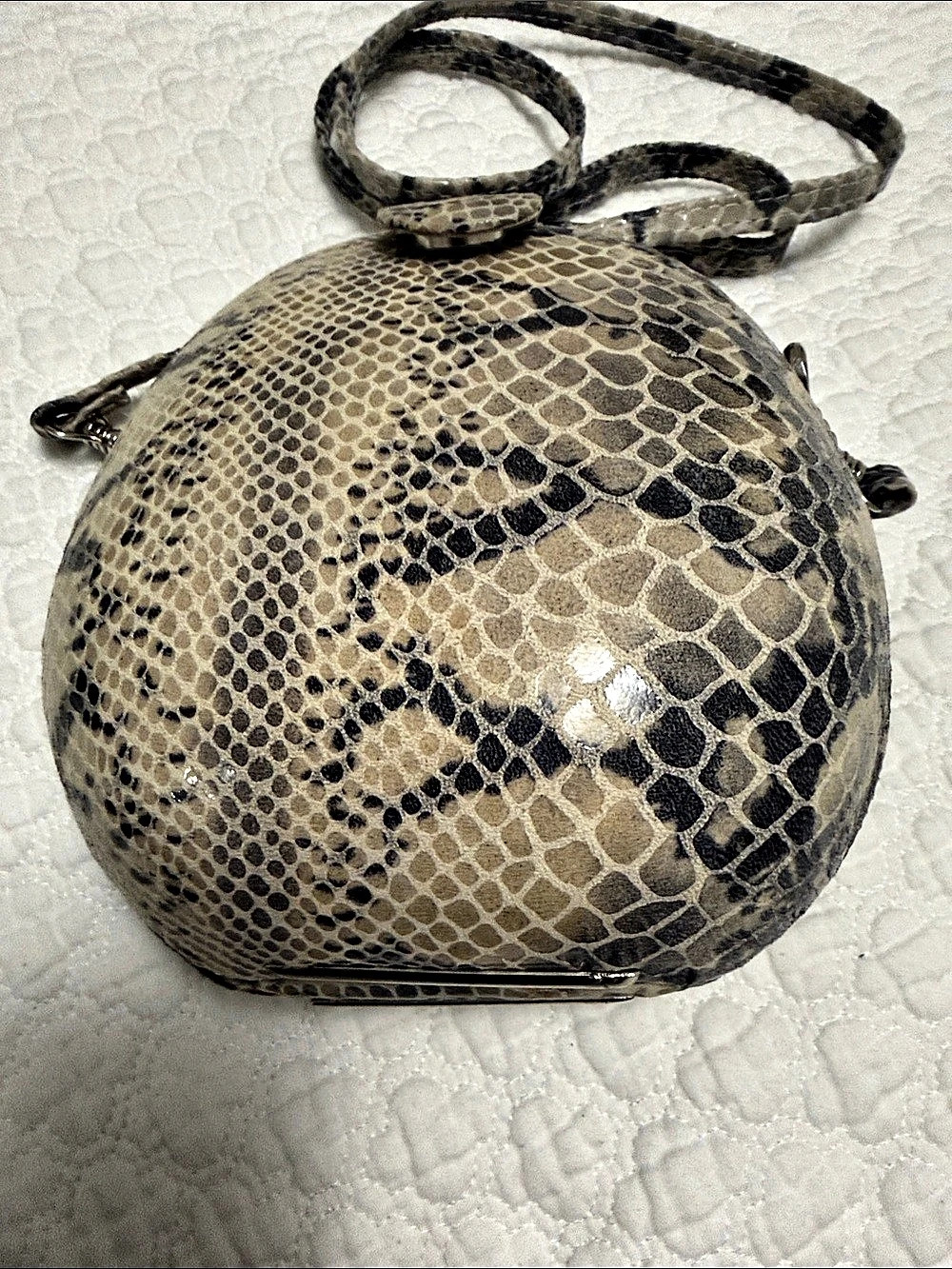 Snakeskin-Print Crossbody Bag in Brown & Black
